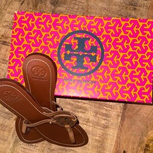 Tory Burch Royal Tan Flat Thong Sandal